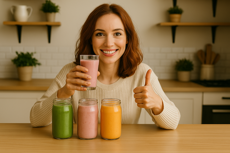 A lady is holding as moody with three other kinds in front of her