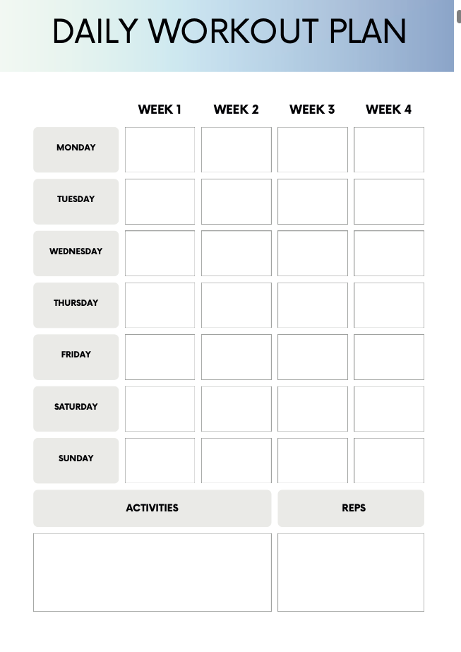 Fitness Planner 3