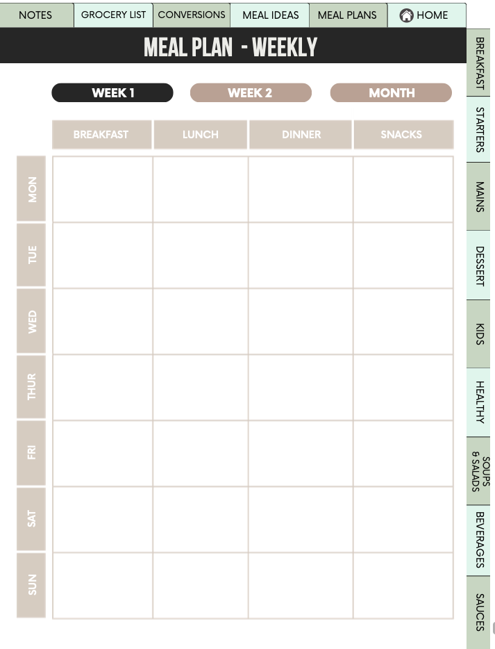 My Recipe Book Planner 1